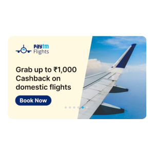 Paytm Flight Booking Offer : Flat 1000 Off On Flight Ticket Booking on minimum booking of 5000
